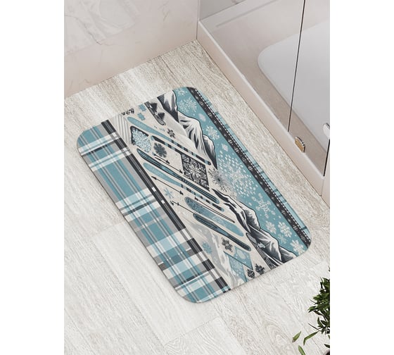 Изображение товара Коврик для ванной комнаты и туалета противоскользящий JOYARTY Горный склон 52x77 см, серия Новый год и Рождество bath_sd3943
