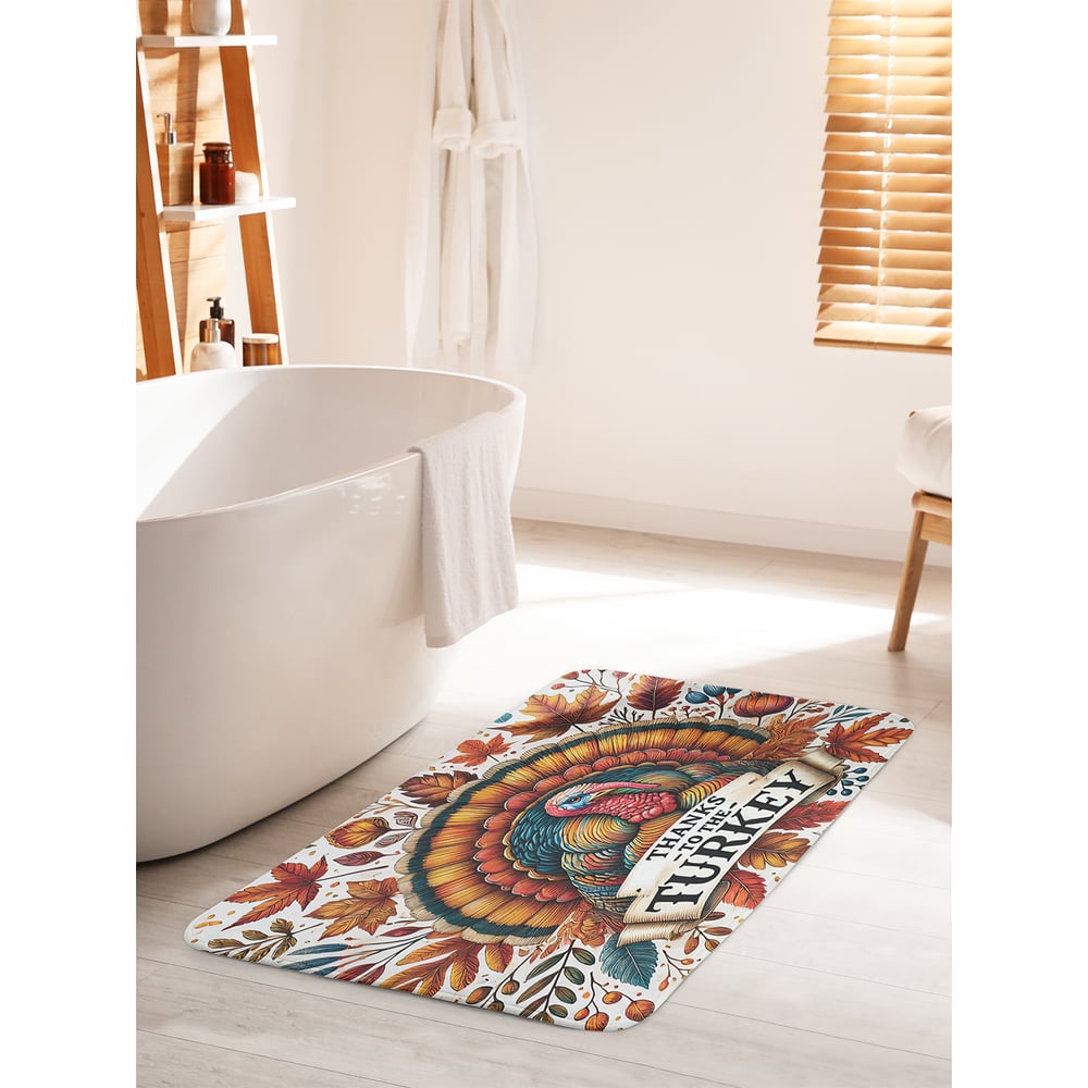 Изображение товара Коврик для ванной комнаты JOYARTY Благодарность индейке 60x100 см противоскользящий