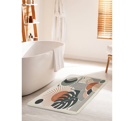 Изображение товара Коврик для ванной комнаты и туалета противоскользящий JOYARTY Абстракция форм 60x100 см bath_sd3547_60x100