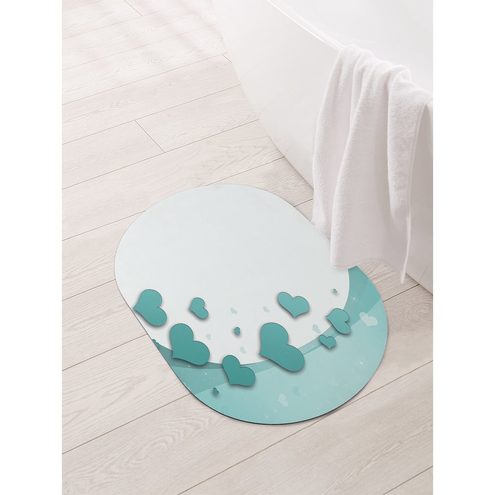 Изображение товара Коврик для ванной JOYARTY Сердечная дуга противоскользящий 58x38 см