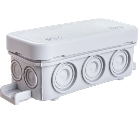 Изображение товара Распределительная коробка Рувинил ОП 43х80х35мм 10 вводов IP54 серый 67091