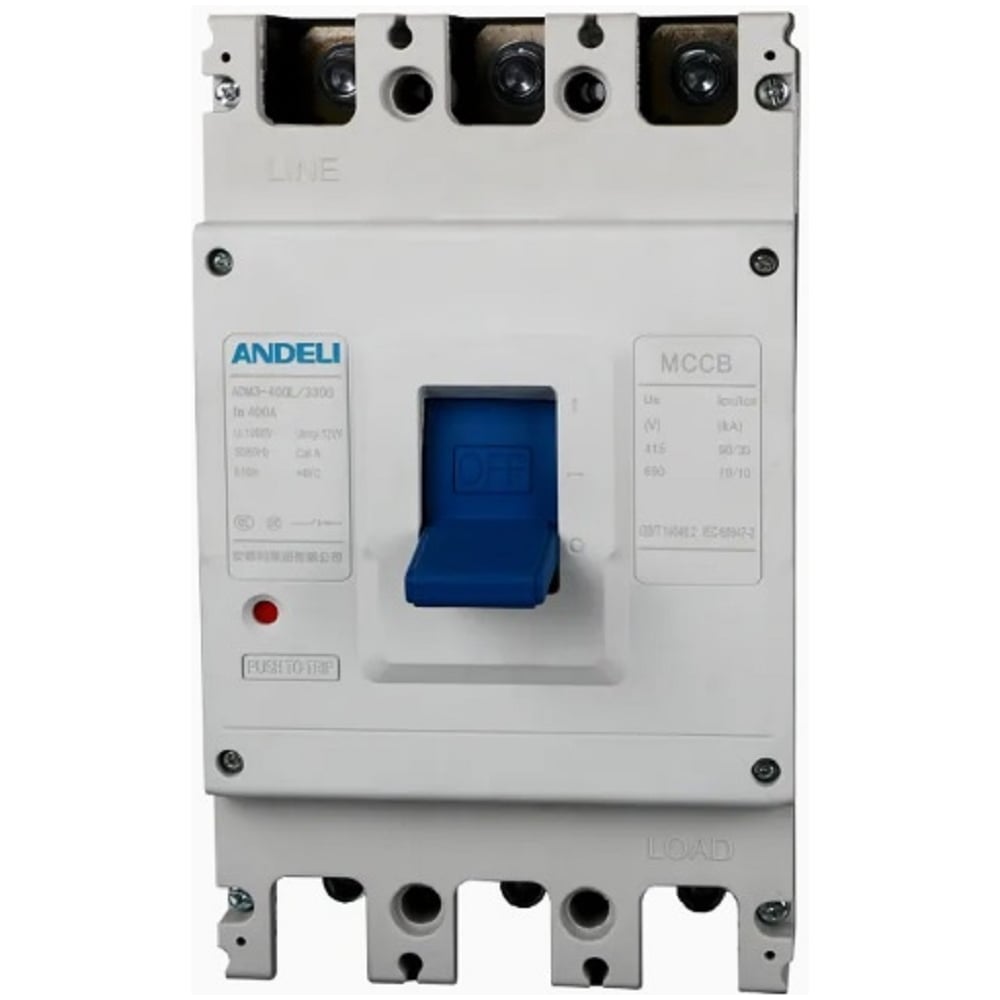 Изображение товара Автоматический выключатель ANDELI ADM3-400L/3P 400А 50kA для промышленной и бытовой электросети