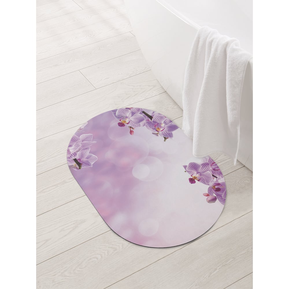 Изображение товара ОВАЛЬНЫЙ ПРОТИВСКОЛЬЗЯЩИЙ КОВРИК ДЛЯ ВАННОЙ JOYARTY ОБЛАЧНЫЕ ОРХИДЕИ 58x38 см