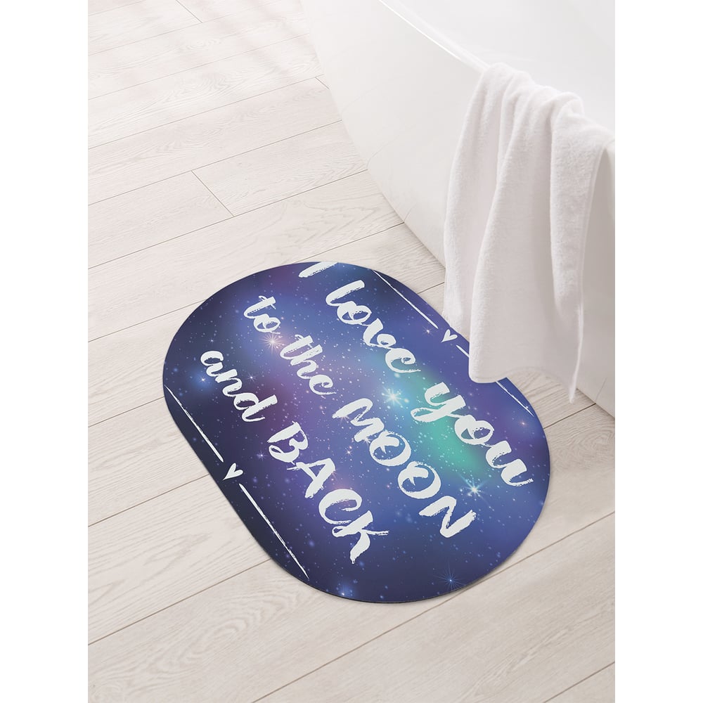 Изображение товара Коврик для ванной и туалета овальный противоскользящий JOYARTY 58x38 см