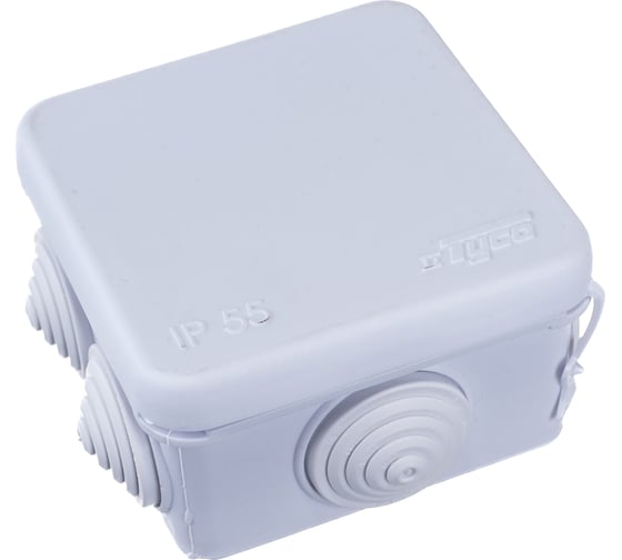 Изображение товара Распределительная коробка Рувинил ОП 70х70х40мм 7 вводов IP55 белый 67030Б