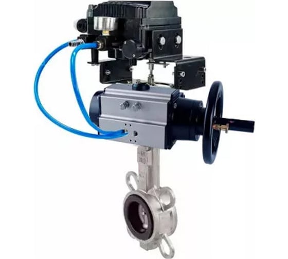Изображение товара Затвор DN.ru 316L-316L-EPDM Ду150 Ру16 с пневмоприводом, пневмопозиционером D050-21670