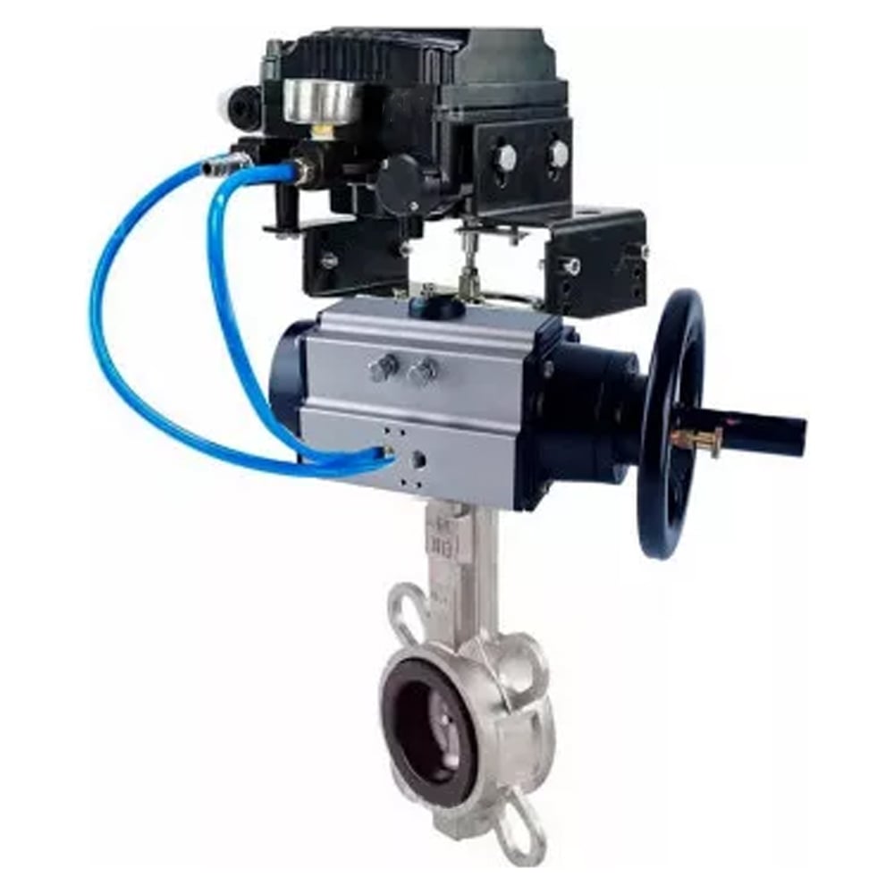 Изображение товара Затвор DN.ru 316L-316L-EPDM Ду150 Ру16 с пневмоприводом дисковый