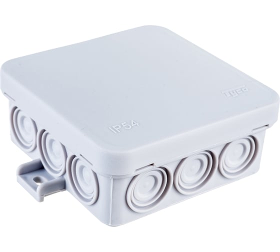 Изображение товара Распределительная коробка Рувинил ОП 85х85х35мм 12 вводов IP54 серый 67093