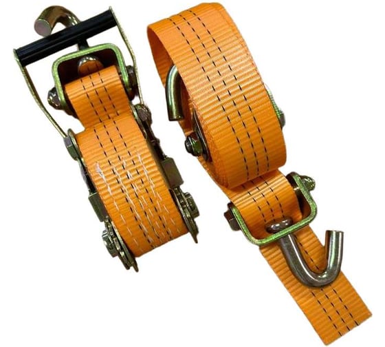 Изображение товара Ремень автовозный ТРАСТ 5 т, 4 м, с поворотными крюками, оранжевый 4687205467690