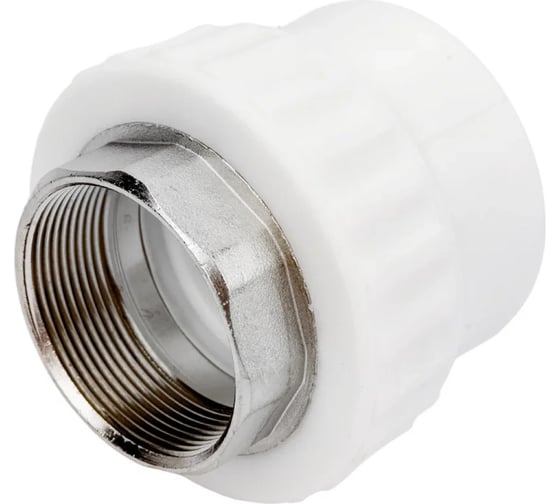 Изображение товара Муфта комбинированная прямая 110 мм с внутренней резьбой 4" (ПП + латунь, до +95 °C) — для соединения пластиковых и металлических труб в системах водоснабжения и отопления Millennium 3M22-nfo-110406