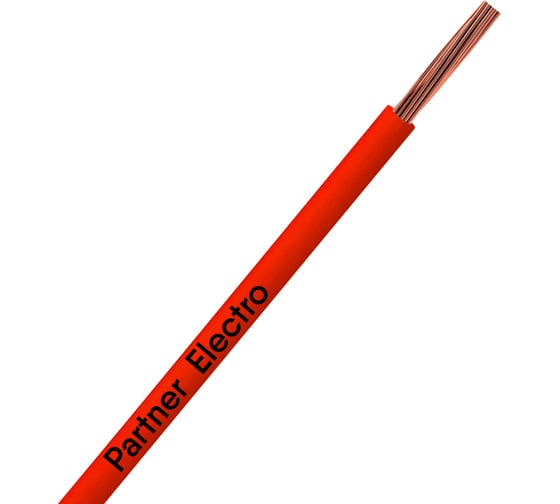 Изображение товара Провод Партнер-электро ПуГВнг(А)-LS 1x6 красный (100м) P056G-01N08MC-B100RD