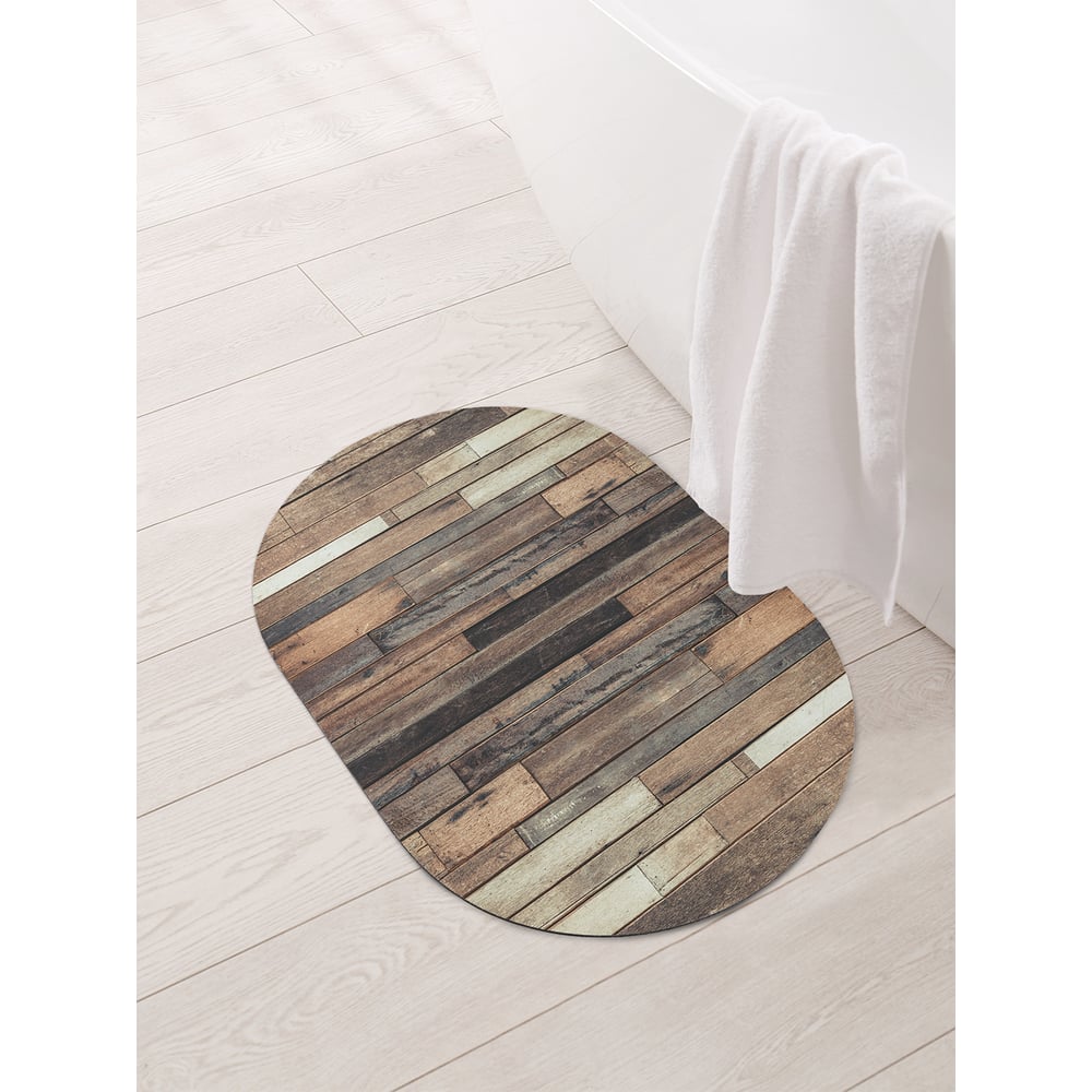 Изображение товара Коврик для ванной и туалета овальный противоскользящий JOYARTY 58x38 см