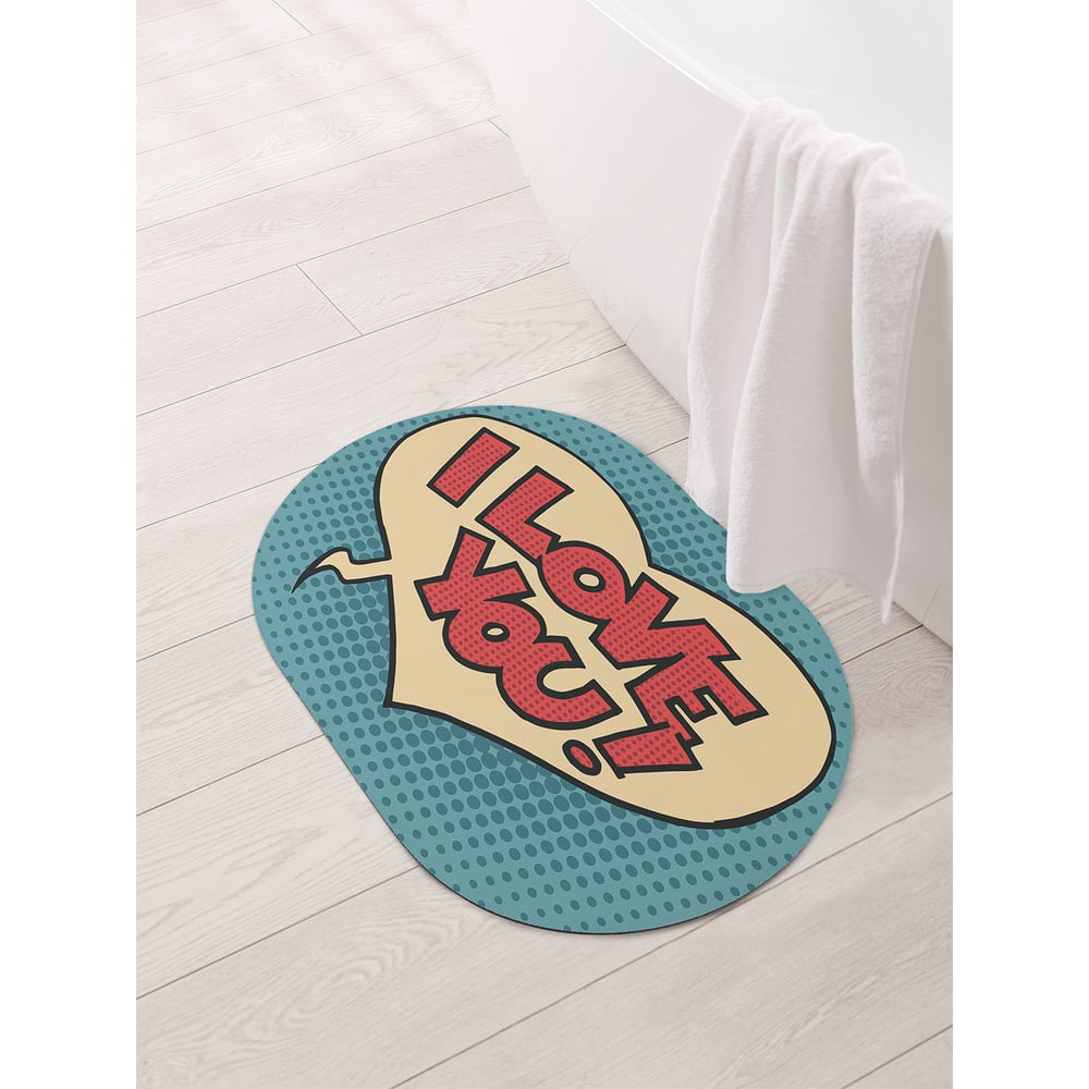 Изображение товара Коврик для ванной JOYARTY Сердце в стиле поп-арт 58x38 см