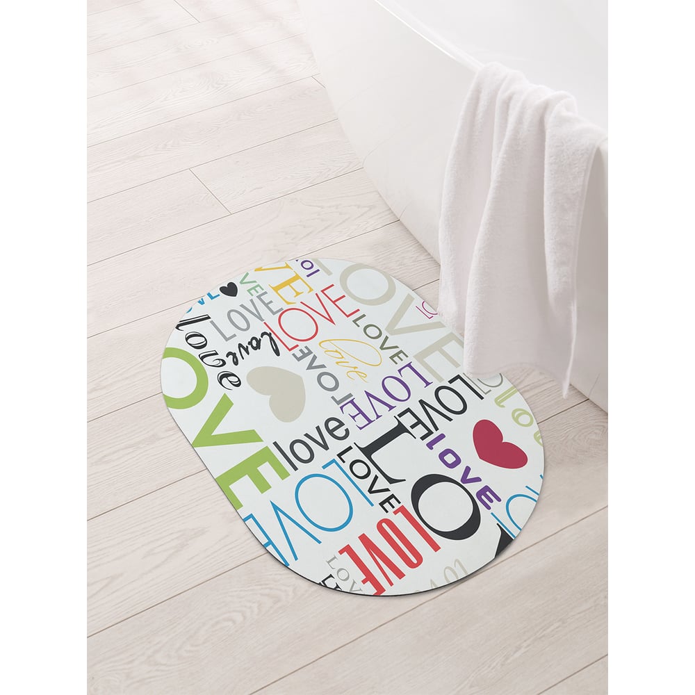 Изображение товара Овальный противоскользящий коврик для ванной JOYARTY 58x38 см