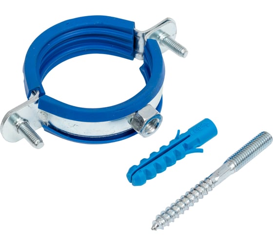 Изображение товара Металлический сантехнический хомут для труб 63 Blue Ocean шуруп и дюбель в компл. PPRF/MSHTS 63