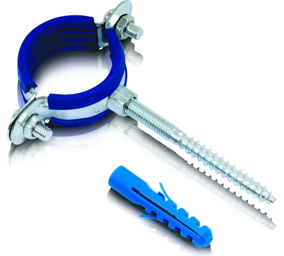 Изображение товара Металлический сантехнический хомут для труб 25 Blue Ocean шуруп и дюбель в компл. PPRF/MSHTS 25