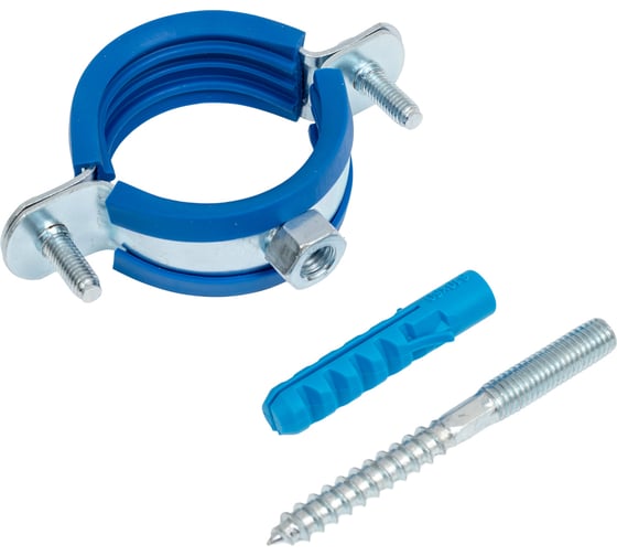 Изображение товара Металлический сантехнический хомут для труб 50 Blue Ocean шуруп и дюбель в компл. PPRF/MSHTS 50