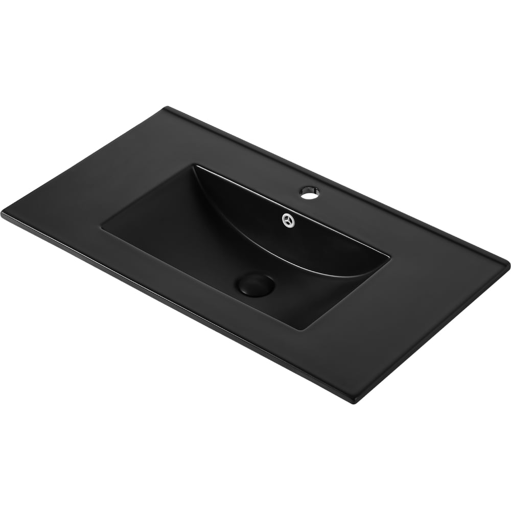 Изображение товара Встраиваемая раковина ORANGE санфарфор черная 815х465 мм современная модель