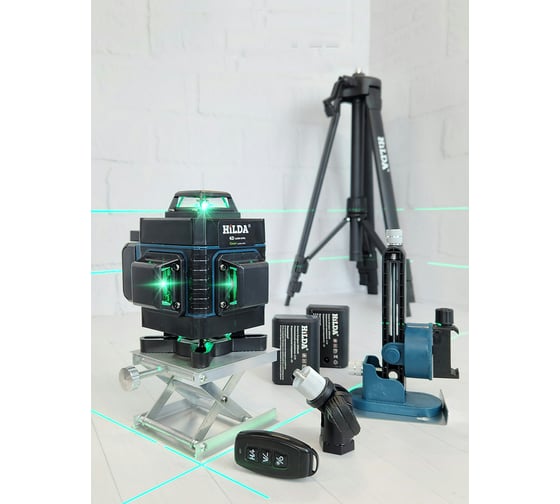 Изображение товара Лазерный уровень Hilda 4д с индикатором +штатив laz101-1