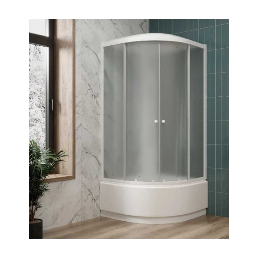 Изображение товара Душевая кабина GROSSBERG 900/900/2100 с высоким поддоном и матовым стеклом