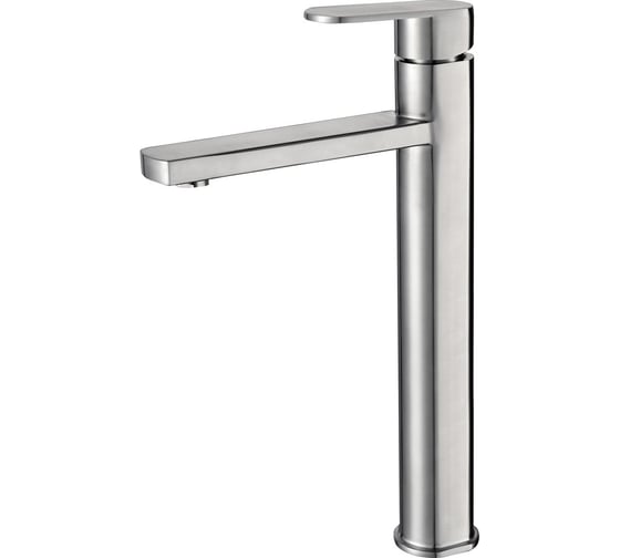 Изображение товара Смеситель для умывальника MELANA Stello нерж.сталь, однорычажный, сатин, литой излив 610302