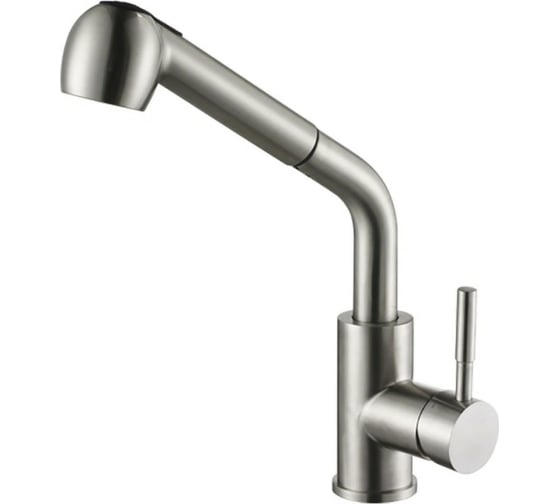 Изображение товара Смеситель для кухни MELANA нерж.сталь, однорычажный, сатин, вытяжной излив 8109
