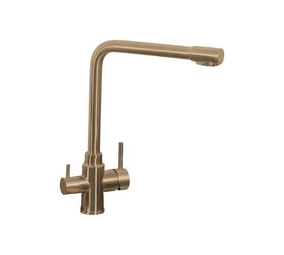 Изображение товара Смеситель для кухни MELANA нерж.сталь, с переключателем на фильтр, однорычажный, бронза F9505HC