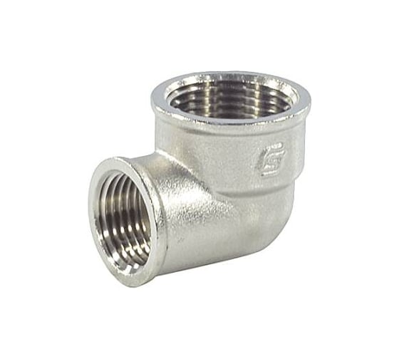 Изображение товара Угольник SantechSystems латунь, перех Ду20x15 м/м никель 128-9007