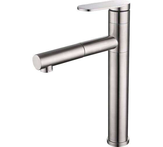 Изображение товара Смеситель для кухни MELANA Stello нерж.сталь, однорычажный, сатин, вытяжной излив 610303