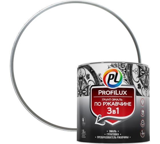 Изображение товара Грунт-эмаль Profilux по ржавчине 3в1 белая 1,9 кг Н0000005007