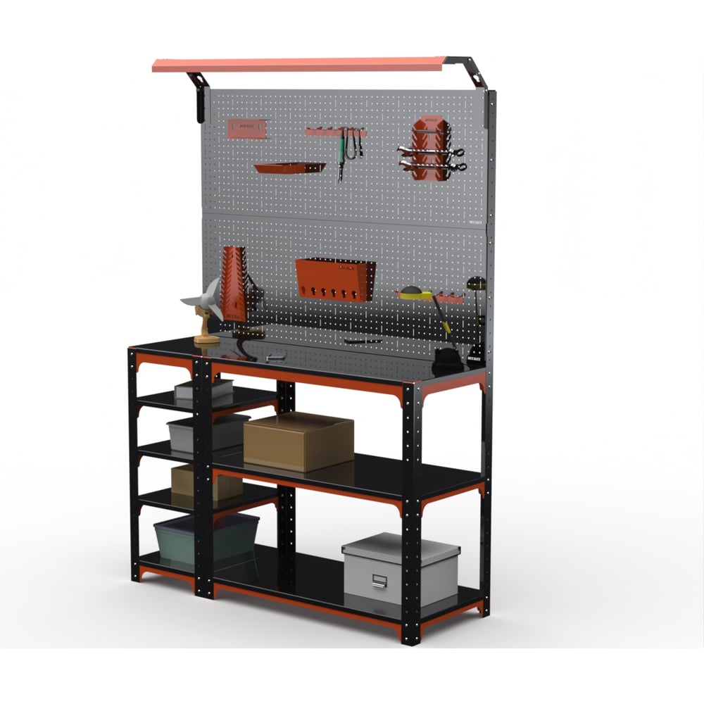 Изображение товара Стол-верстак ООО Металекс KIT 950x1300 с боковыми полками