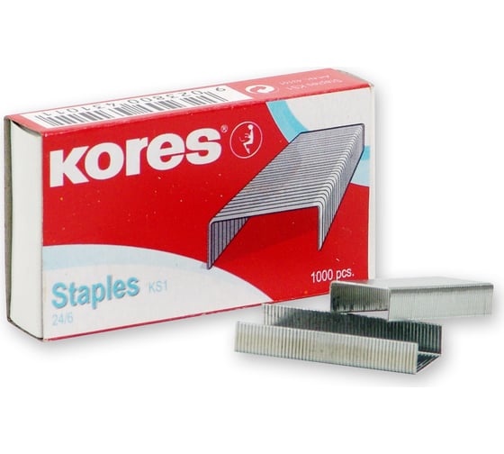 Изображение товара Скобы для степлера Kores N24/6 никелированные 2-30 лист. 1000 шт в уп. 60915