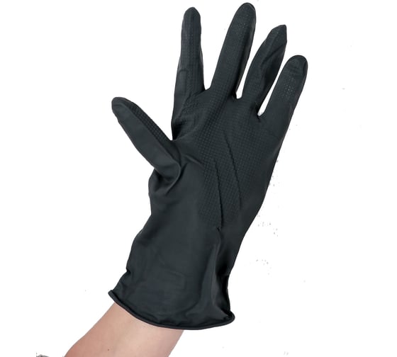 Изображение товара Хозяйственные защитные химически стойкие перчатки Доляна латекс, 55 г, размер L 2369324