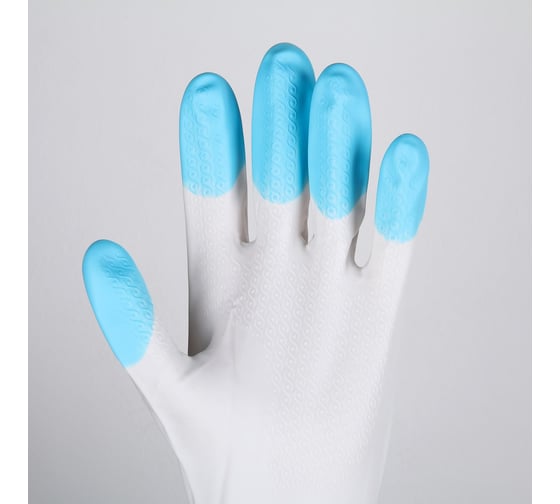 Изображение товара Хозяйственные защитные суперпрочные перчатки Доляна ПВХ, 70 г, размер M 4463974