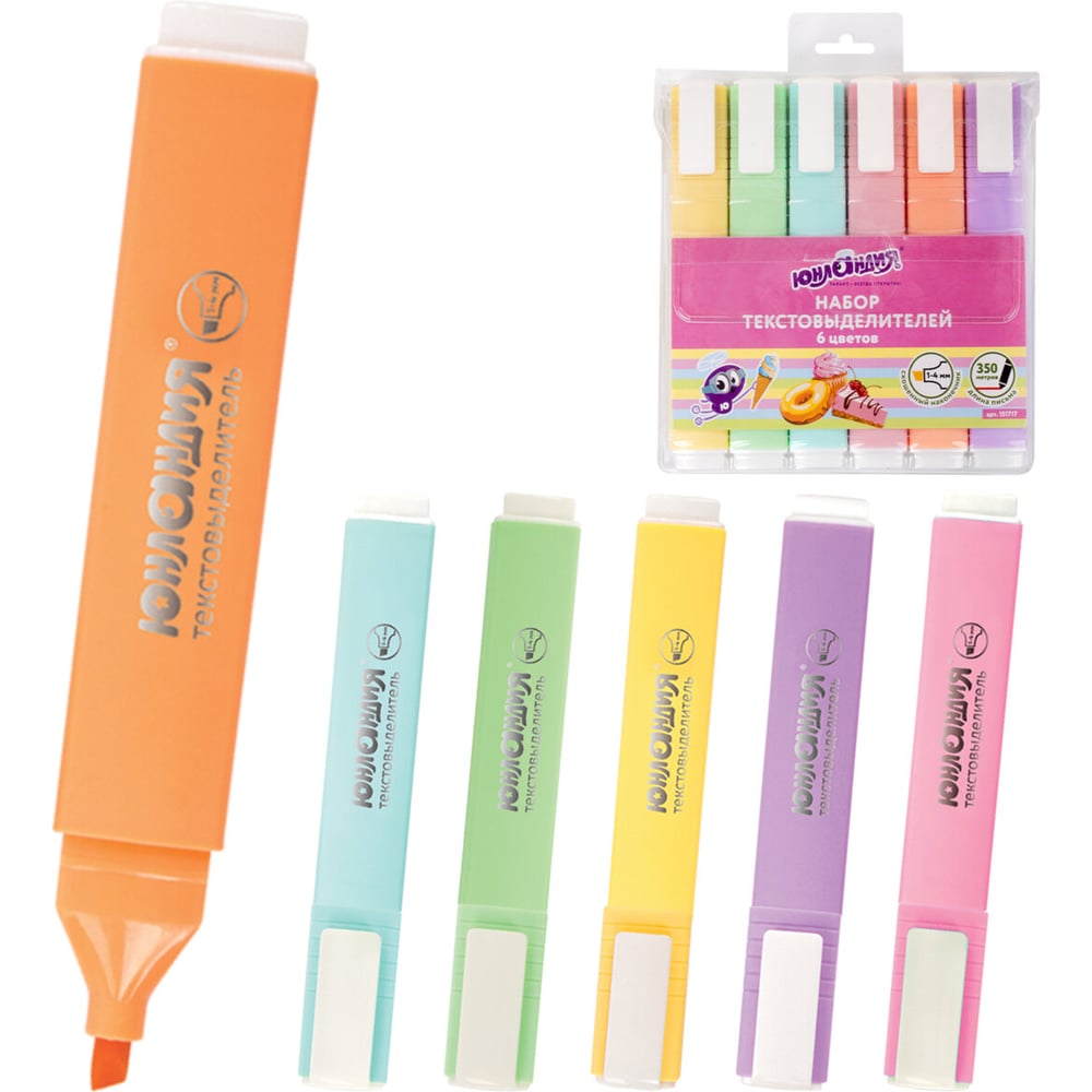 Изображение товара Набор текстовыделителей COLORSTAR PASTEL 6 шт - пастельные цвета, 1-4 мм