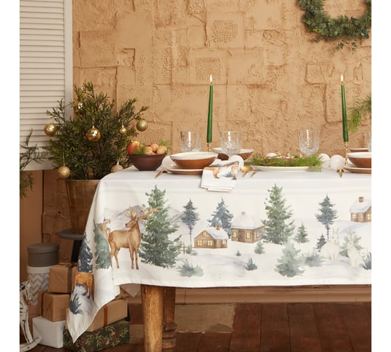 Изображение товара Скатерть Этель Forest animals 150x180 +/-2см с ГМВО, 100% хлопок, саржа 190гр/м2 7319006