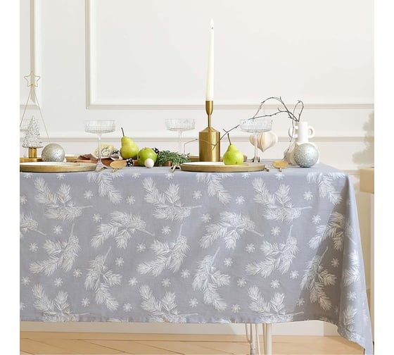 Изображение товара Скатерть Этель Серебрянные ветки 110x149 см, 100% хлопок, саржа 190 г/м2 9848012