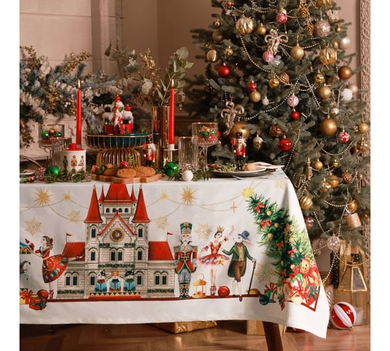 Изображение товара Скатерть Этель Щелкунчик 150x180 см, с ВГМО, 100% хлопок, саржа 190 г/м2 9907905