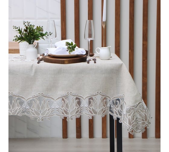 Изображение товара Скатерть Этель ажурная, 120х150 ±5 см, 100% п/э 10150847