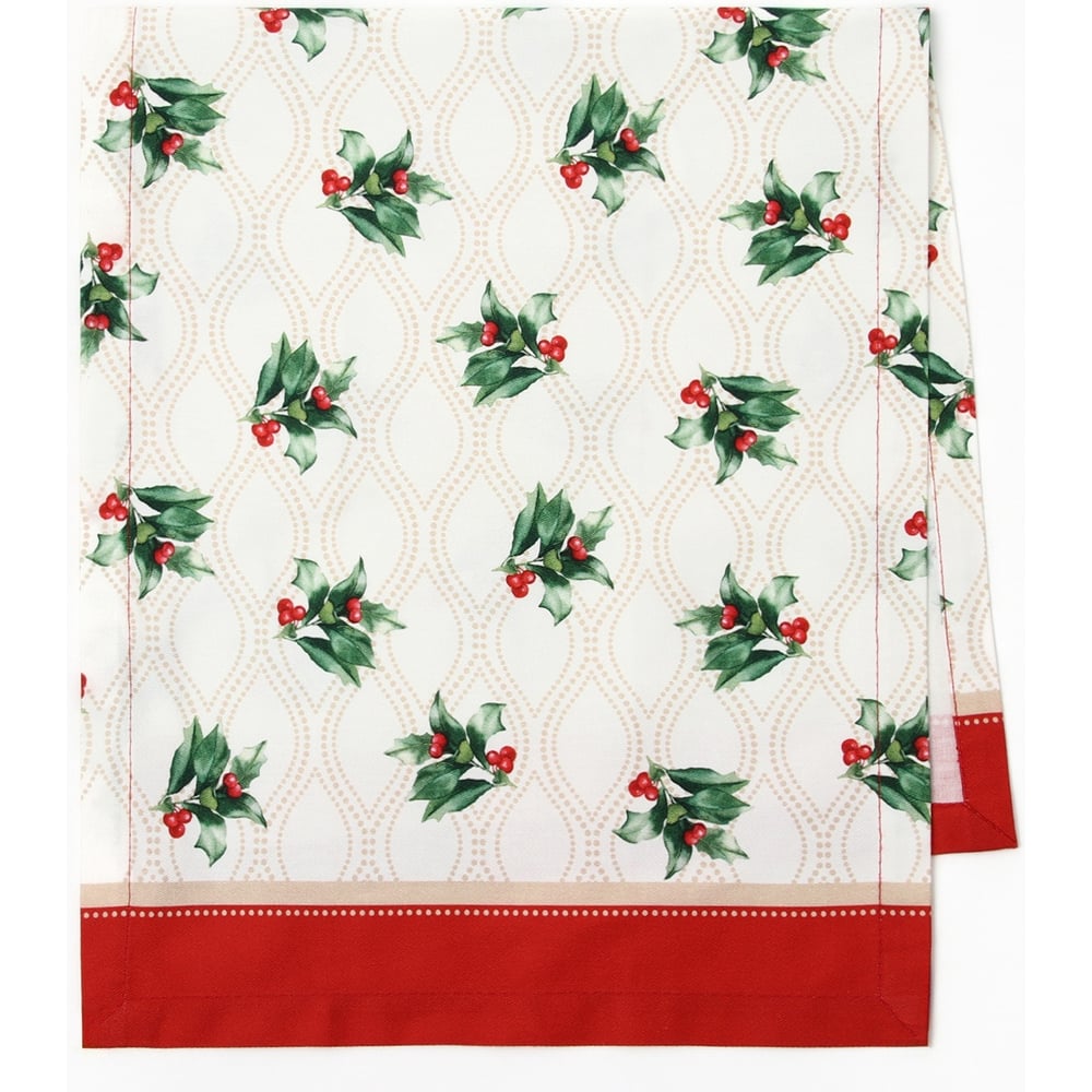 Изображение товара Дорожка Этель новогоднее украшение 70 см из саржи белый красный зеленый