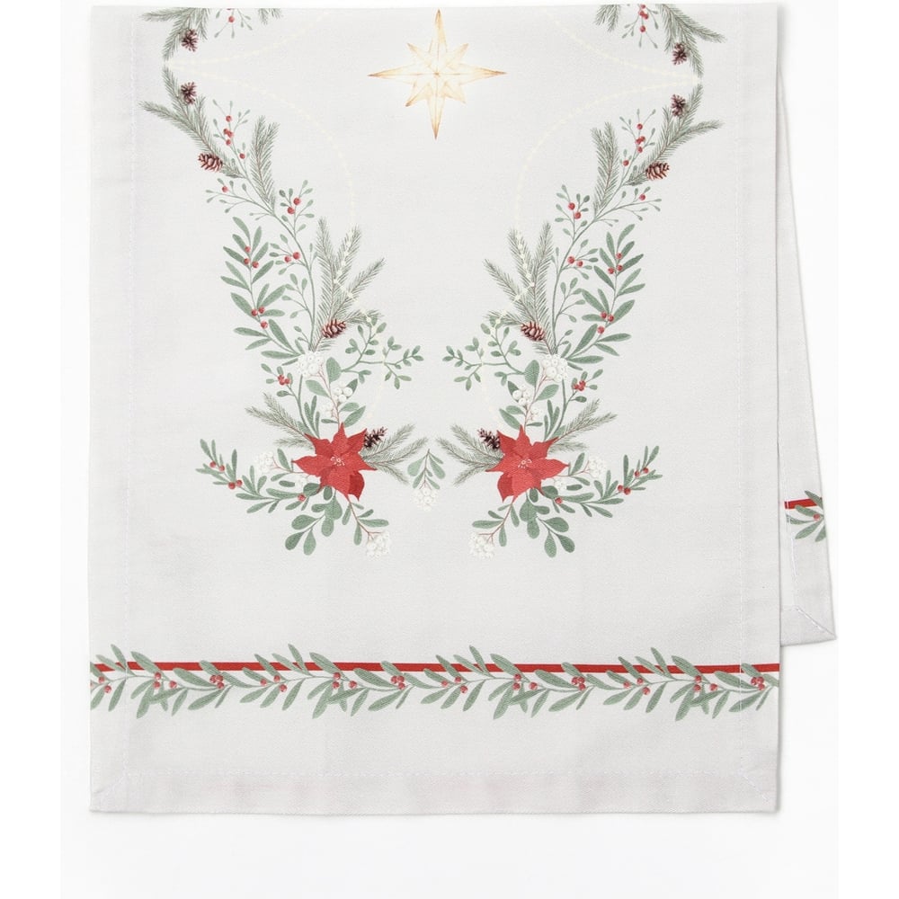 Изображение товара Дорожка Этель Ёлочные ветви 30x70 см новогодний дизайн из саржи