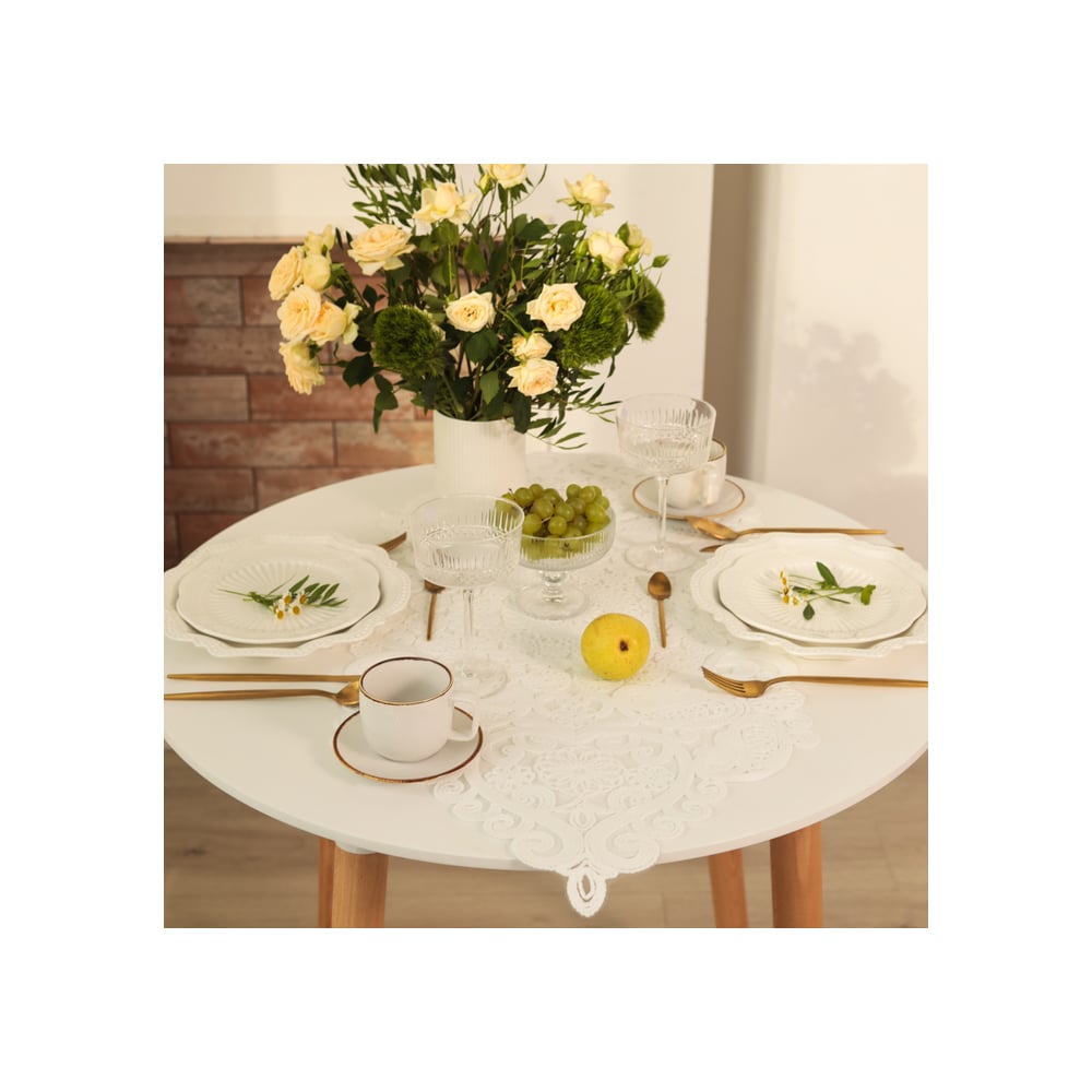 Изображение товара Дорожка Этель ажурная белая 40x90 см из полиэстера