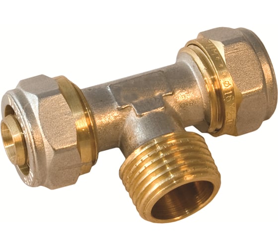 Изображение товара Тройник обжимнительный Millennium 20×3/4"×20 для металлопластиковых труб с наружной резьбой — MTM3420