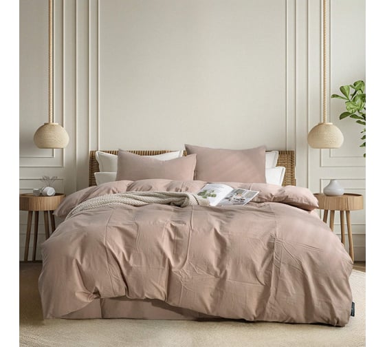 Изображение товара Комплект постельного белья The eleventh kingdom вареный хлопок Евро с нав.50х70 (2) PALOMA беж 11KDCS2022PA70