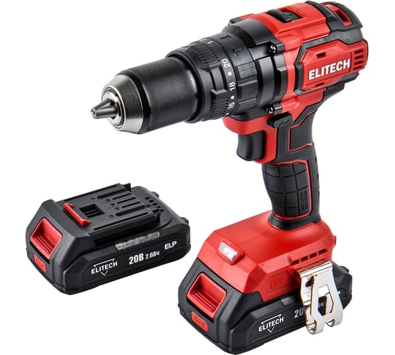 Изображение товара Дрель аккумуляторная Elitech ДА 20УБЛ2 (E2201.047.01) 205679