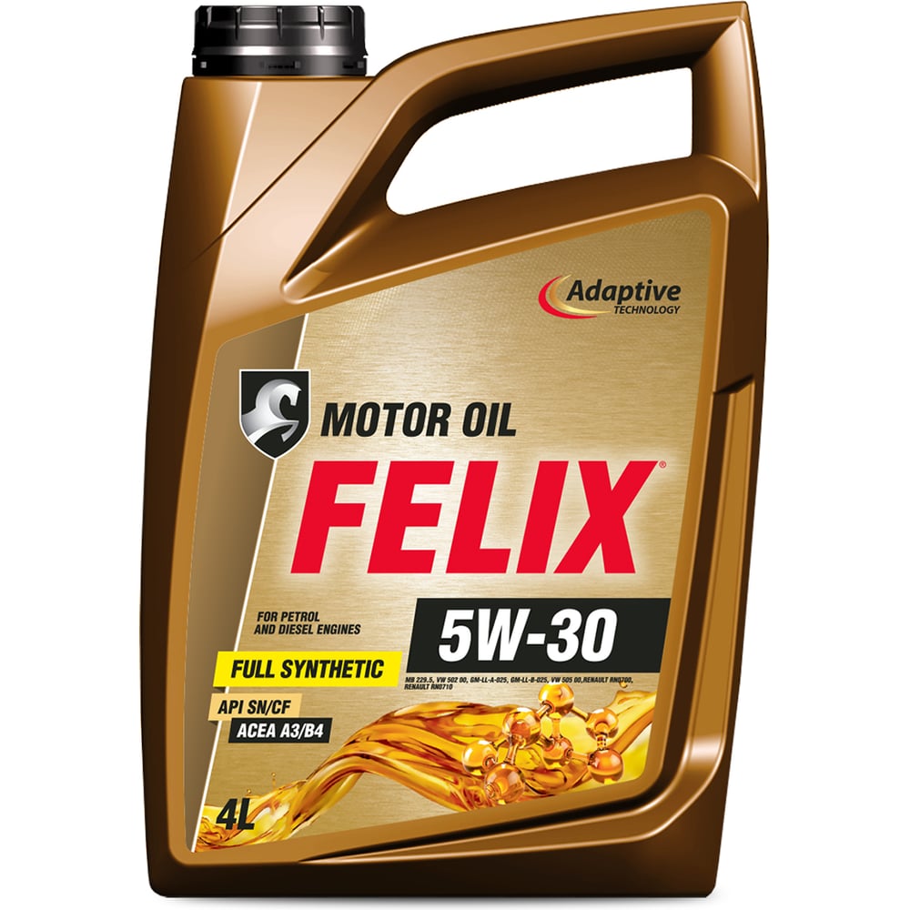 Изображение товара Масло моторное FELIX 5W-30 ACEA A3/B4 синтетическое 4л