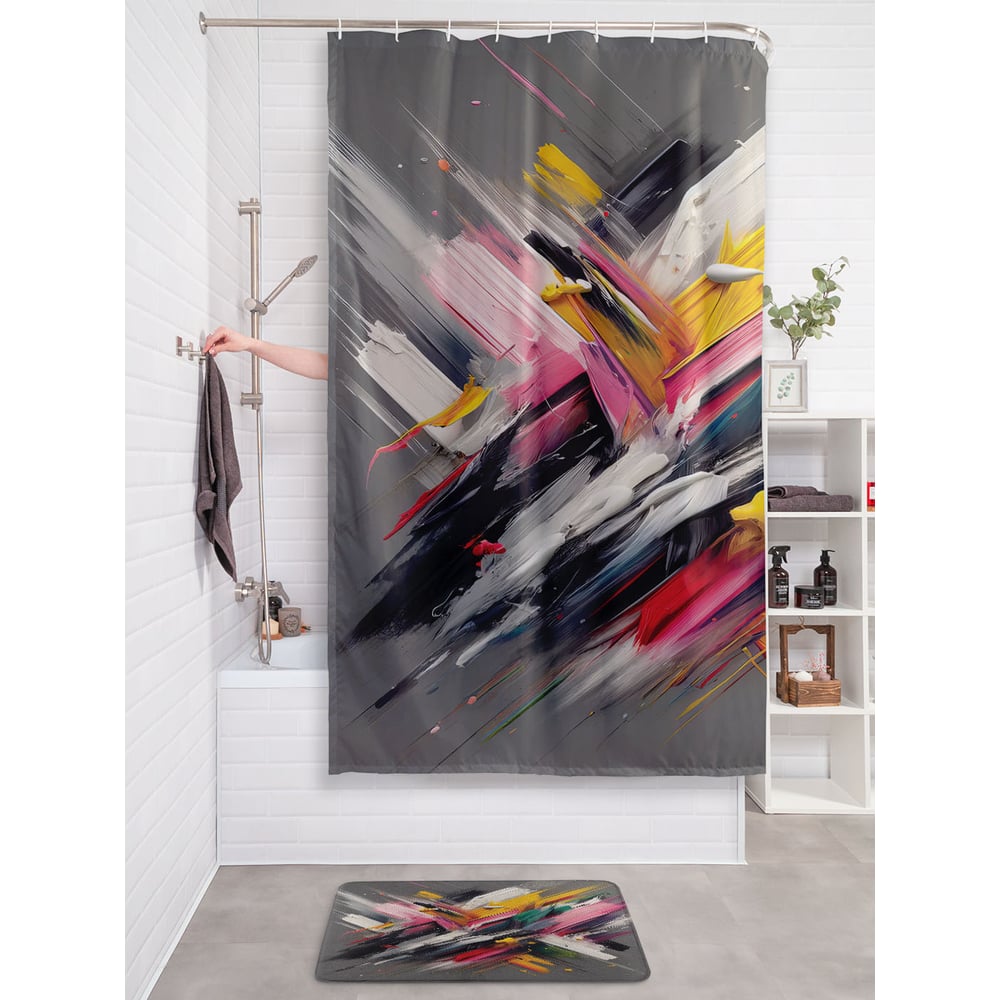 Изображение товара Штора занавеска для ванной JOYARTY Искусство 180x200 см