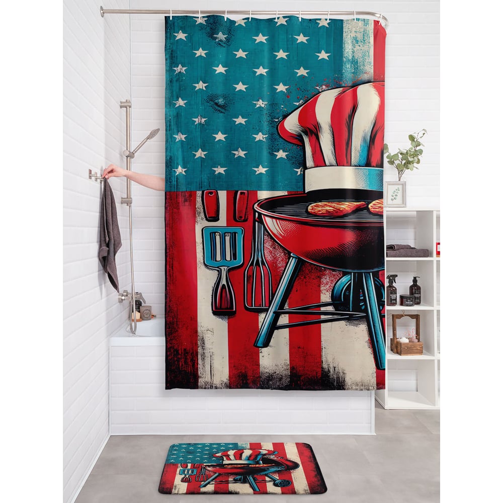 Изображение товара Штора занавеска для ванной JOYARTY Барбекю 180x200 см