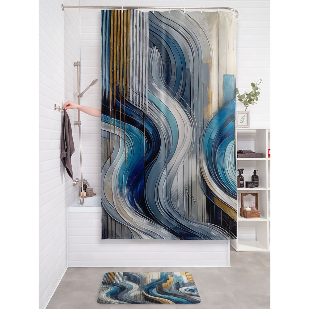 Изображение товара Штора занавеска для ванной JOYARTY Быстрый путь 180х200 см