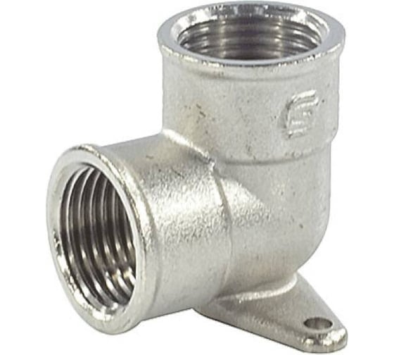 Изображение товара Угольник SantechSystems латунь, устан Ду15 м/м 2 отв никель 128-9010